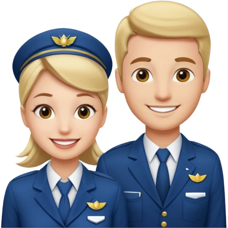 female flight attendant working with her male colleague emoji