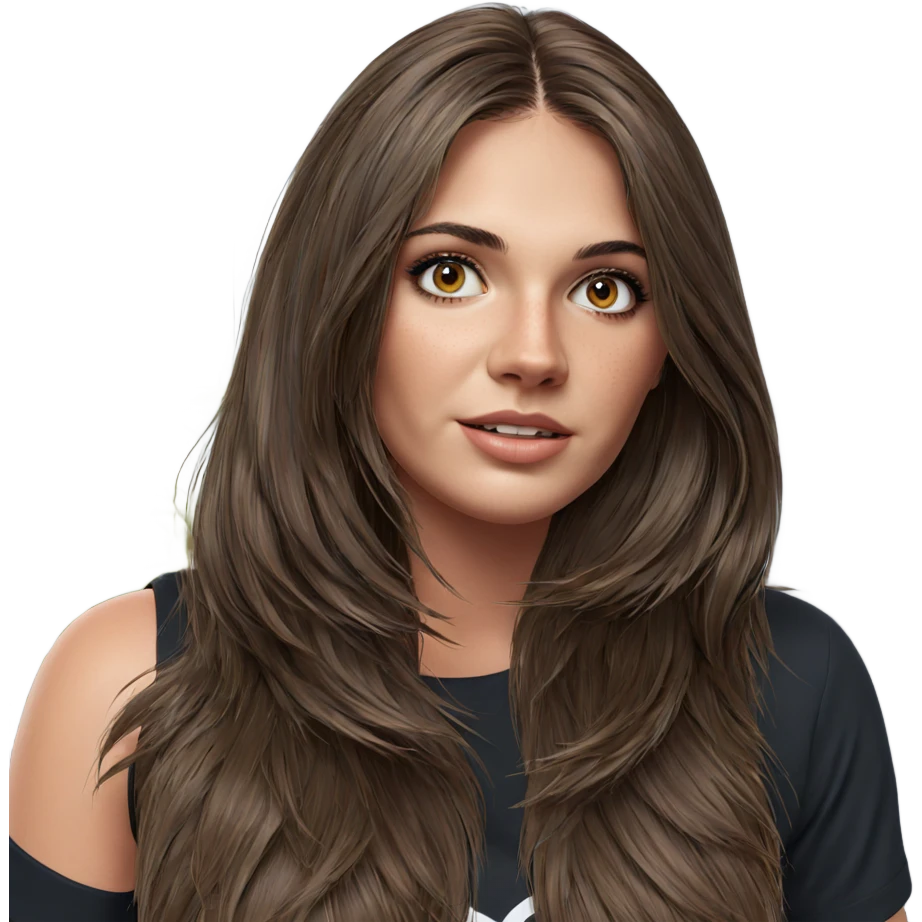realistic girl with brown hair emoji