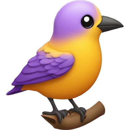  Bunter Vogel auf einer lila Kerze  emoji