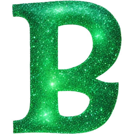 green glowing Glitter letter G emoji