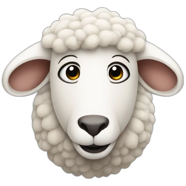 Sheep with humain face emoji