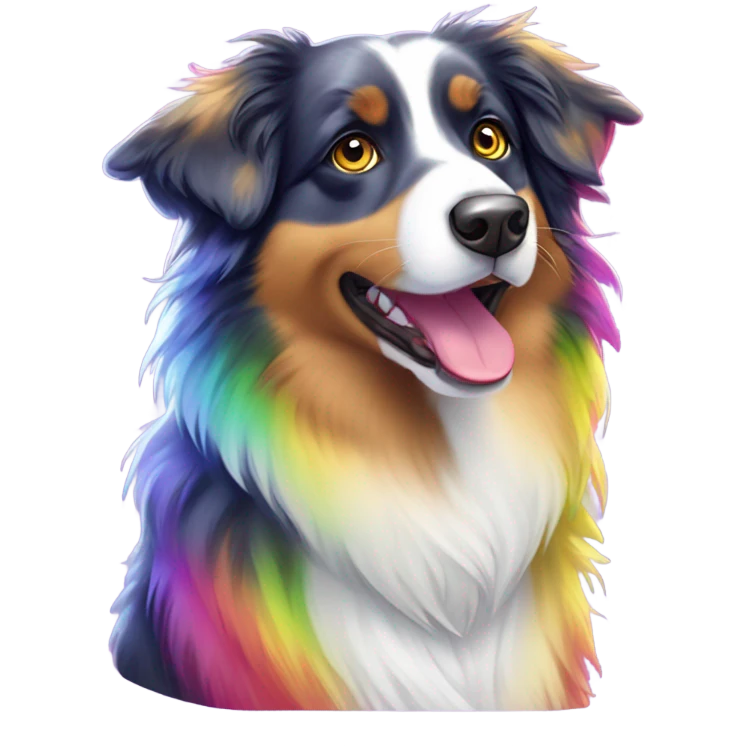 Lisa frank rainbow Australian shepherd  emoji