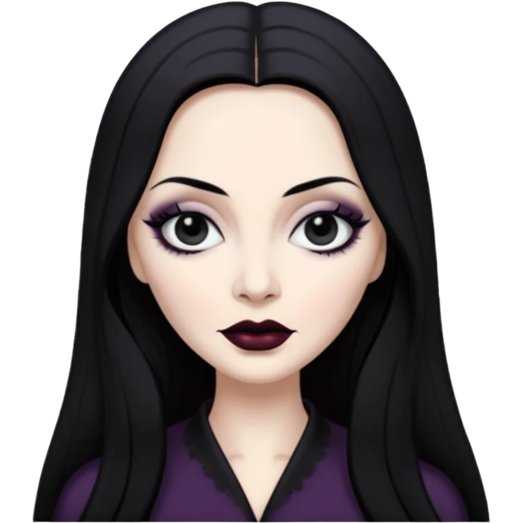 morticia addams black eyes emoji
