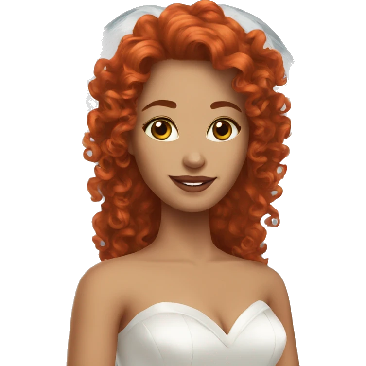 curly red long hair bride  emoji