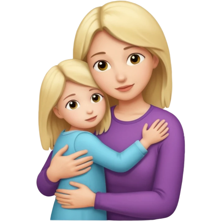 Mommy hugging small daughter  emoji