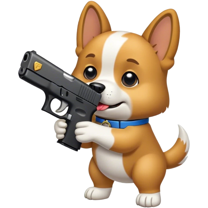 Dog with Glock emoji