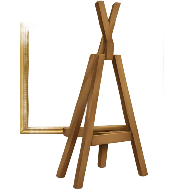 easel with a painting
 emoji