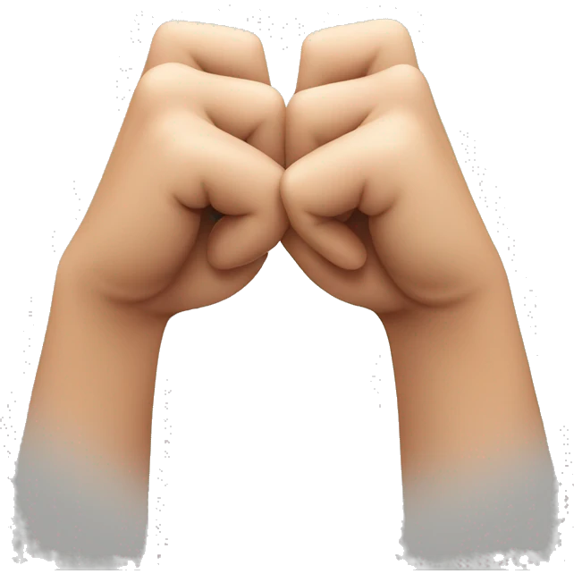Two hands making a heart with one pinky up emoji