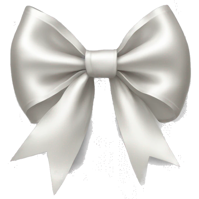 white satin bow emoji