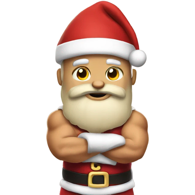 Muscular santa emoji