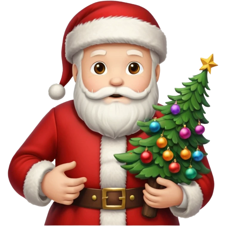 Santa Claus and the Christmas tree emoji