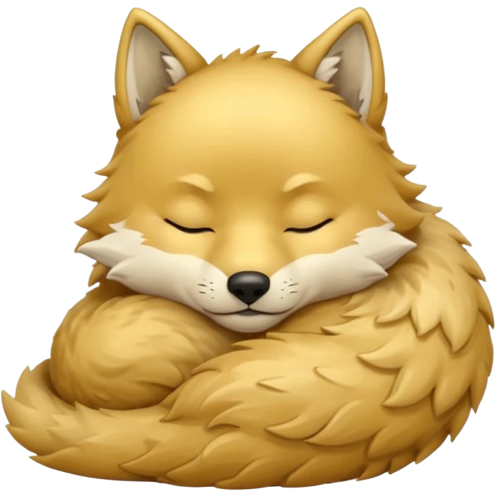 Chibi gold wolf sleeping emoji