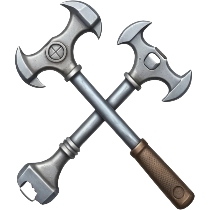 spanner and hammer in a form of cross emoji