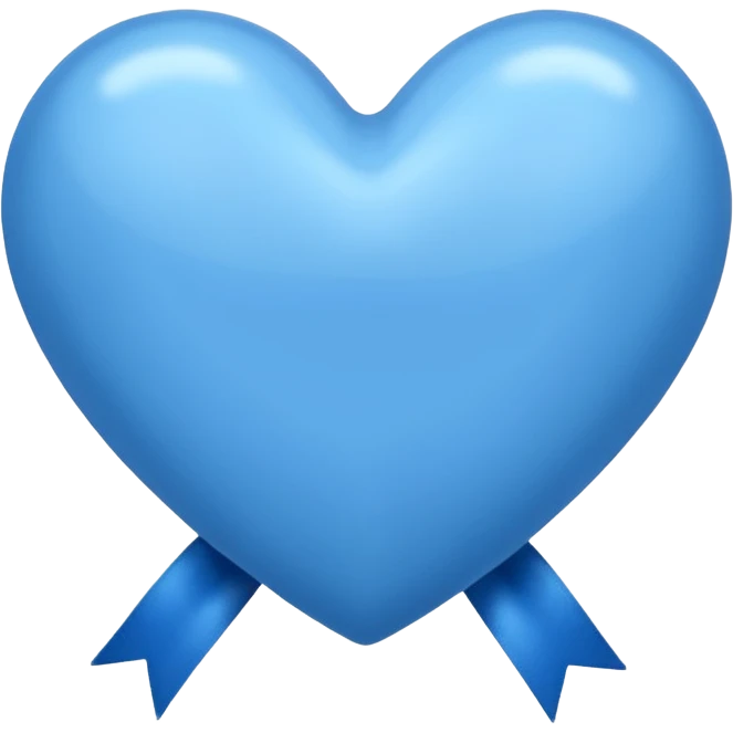 blue heart with a velvet ribbon emoji