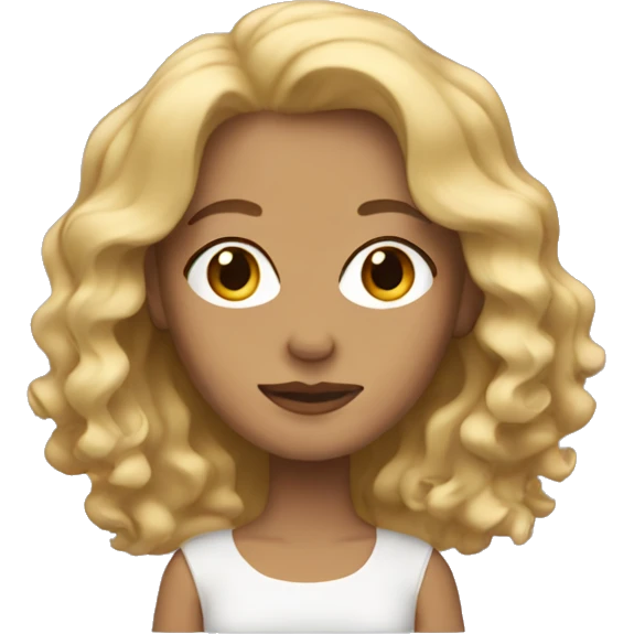 Blonde woman with wavy hair emoji