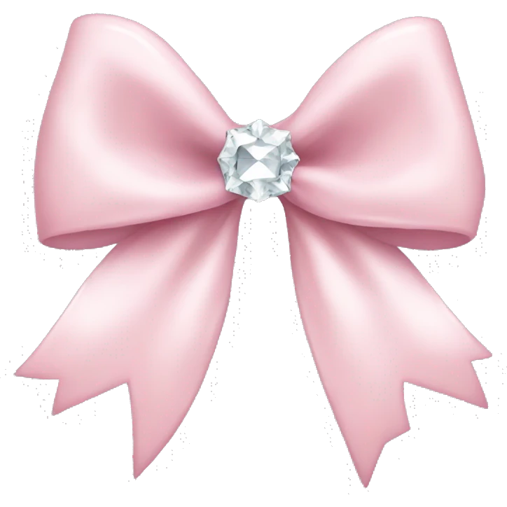 Light pink bow with diamonds  emoji