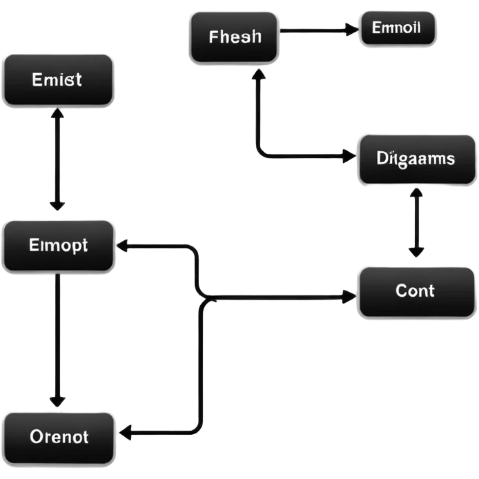 A black and white flowchart emoji