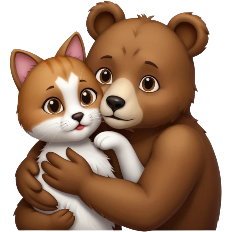 Bär küsst Katze erotisch emoji