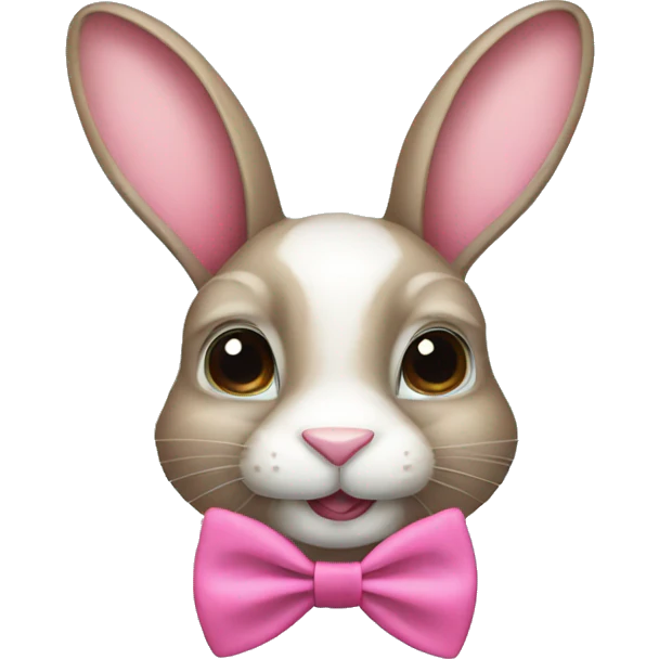 rabbit with pink bow tie emoji