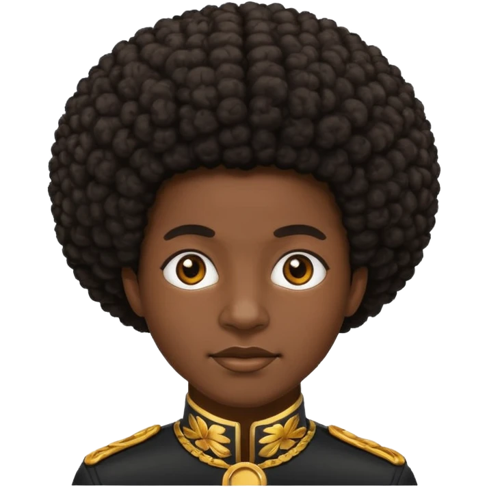 African American with a Afro emoji