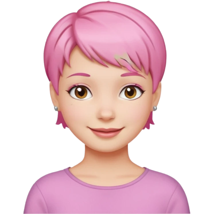 pink short hair girl emoji