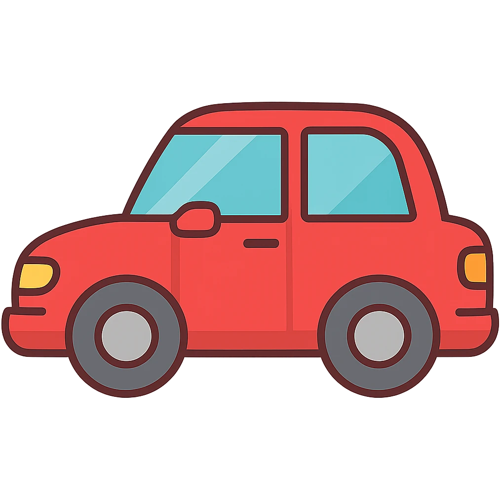 flat design cartoon car emoji