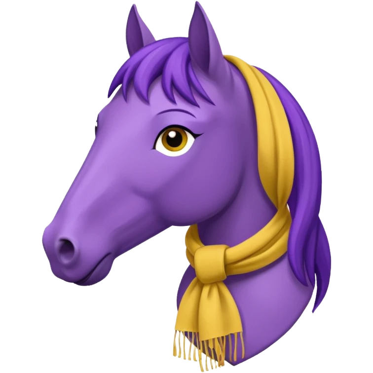 Purple horse wearing yellow scarf
 emoji