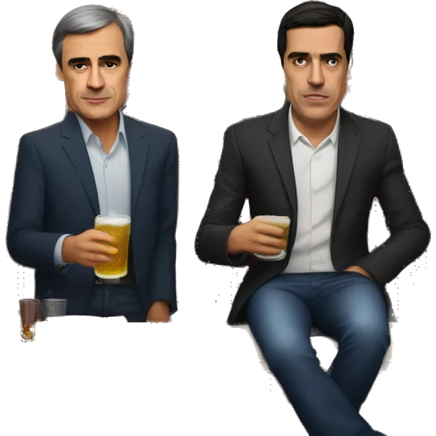 pedro sanchez con peter grifin en un bar tenebroso emoji