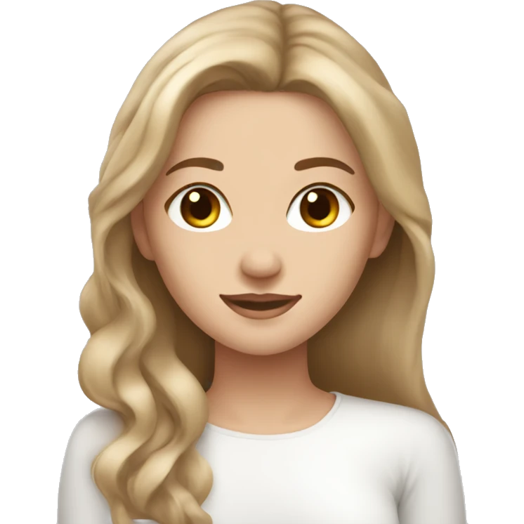 White beautiful girl with light brown hair skin care emoji