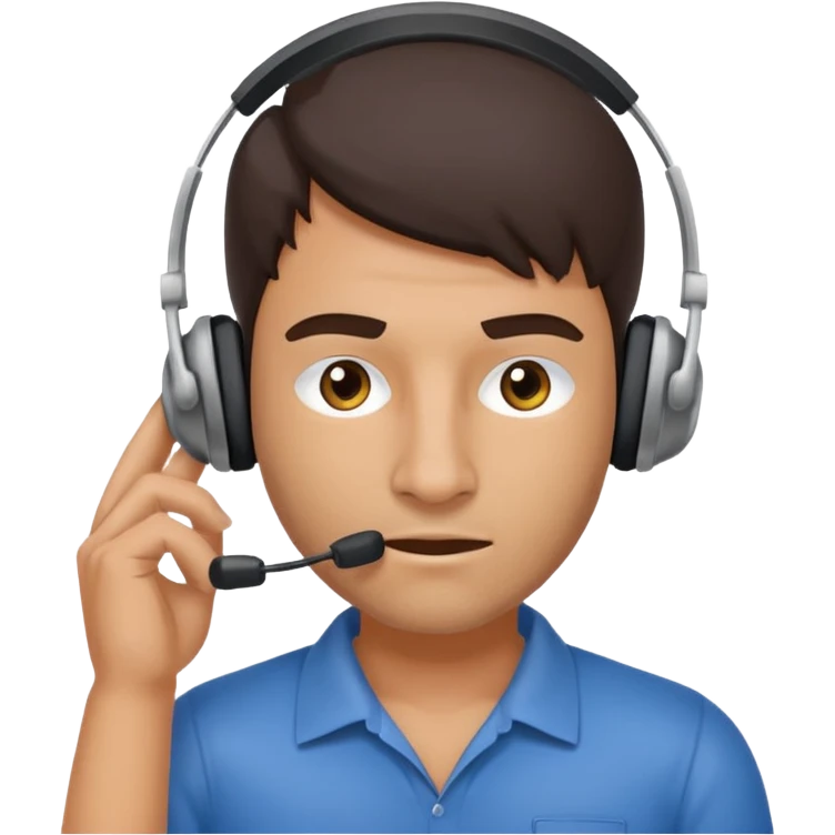 mean looking phone scammer in sketchy call center from pakistan working our of bedroom emoji