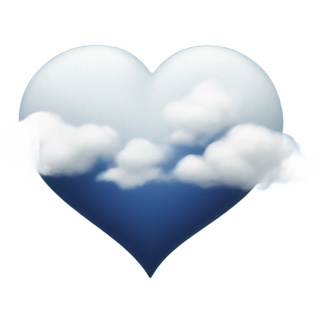 dark blue heart in the clouds emoji