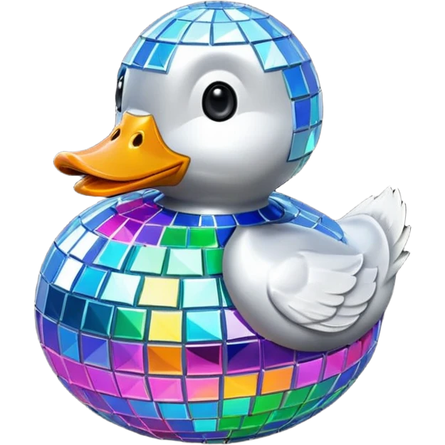 Disco ball duck emoji
