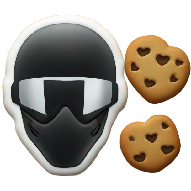 cookie heart with black motorbike  emoji