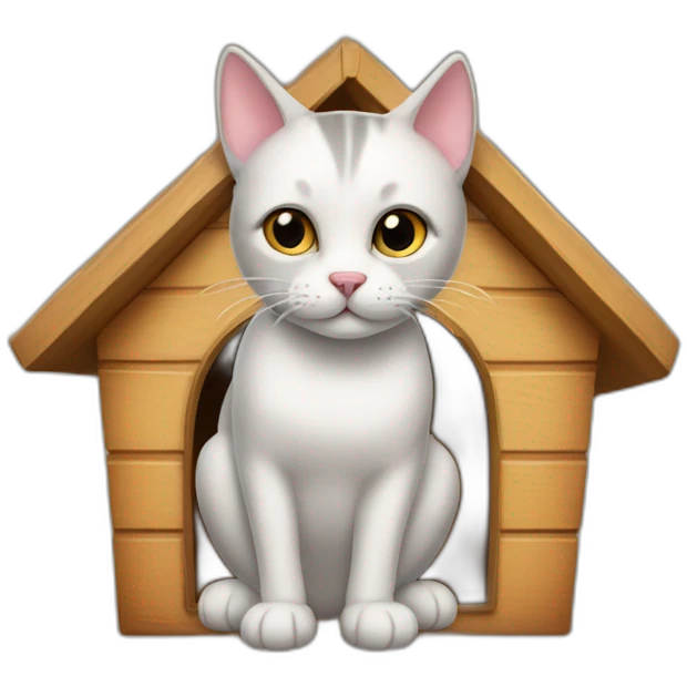 cat meow in doghouse emoji