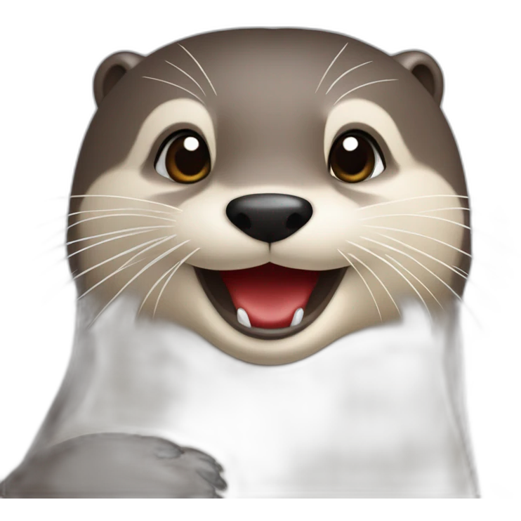 Une loutre qui tiens un cœur rouge dans ses mains emoji