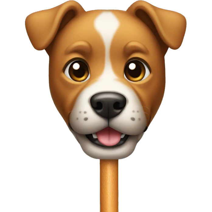A dog holding a plunger emoji
