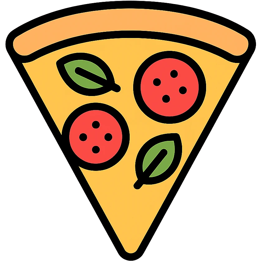 colored icon of a Margherita pizza slice emoji