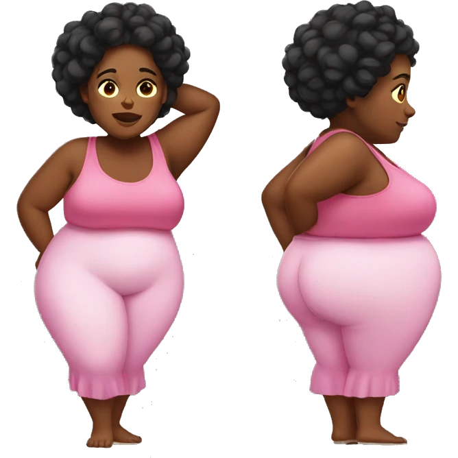 Fat black woman with a big belly emoji