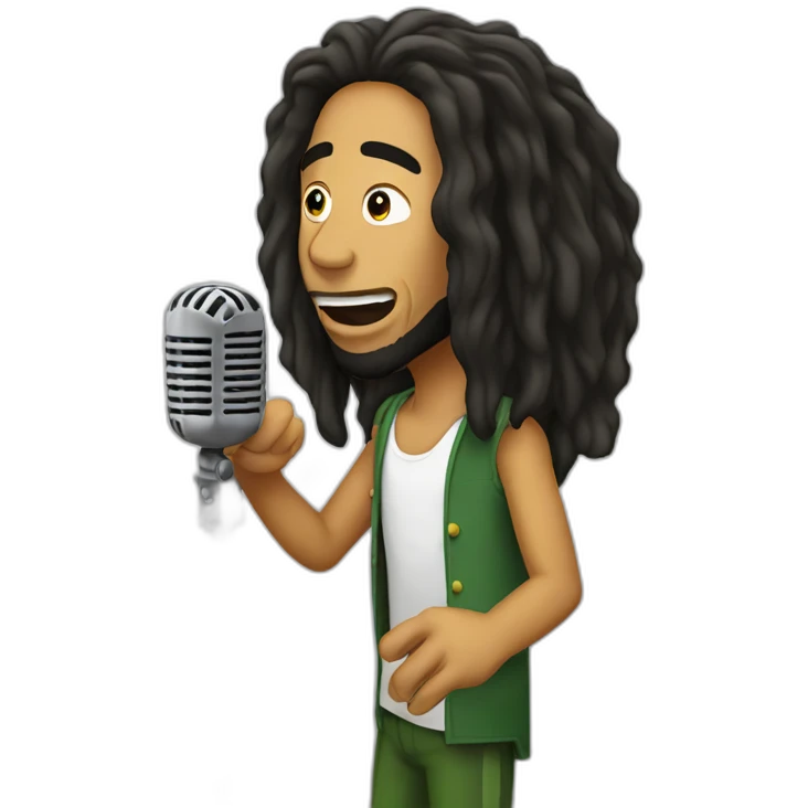 Bob Marley singing in mic emoji