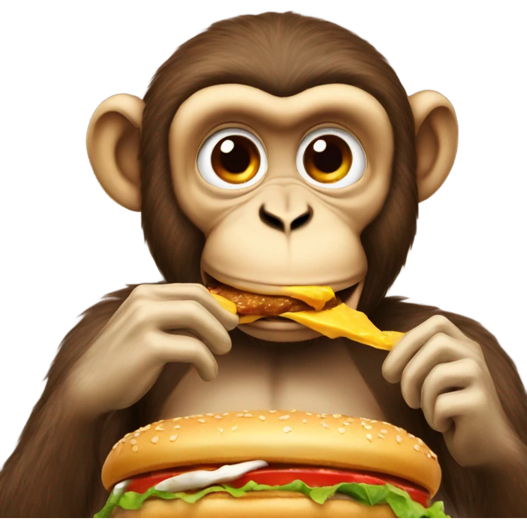 monkey eating burger emoji
