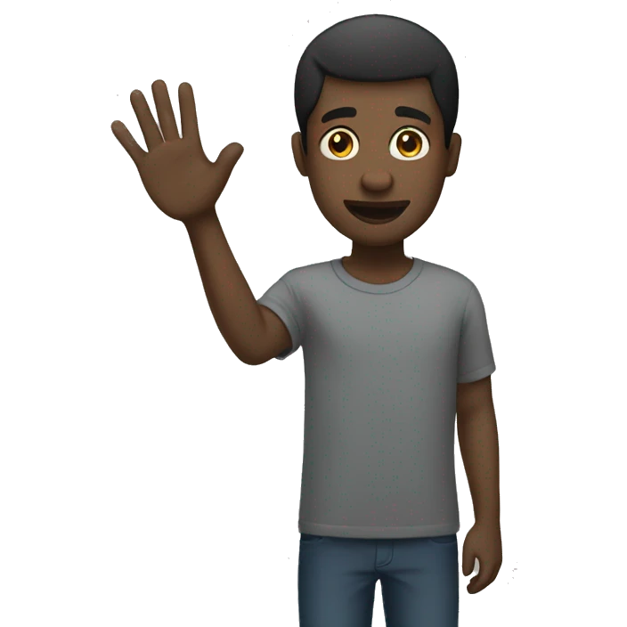 Black man holding five up emoji