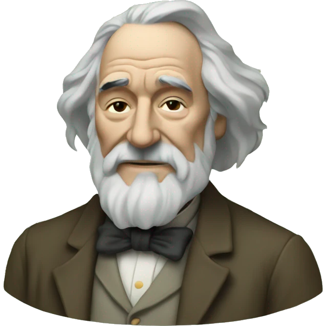 Walt Whitman with leaves of plants emoji