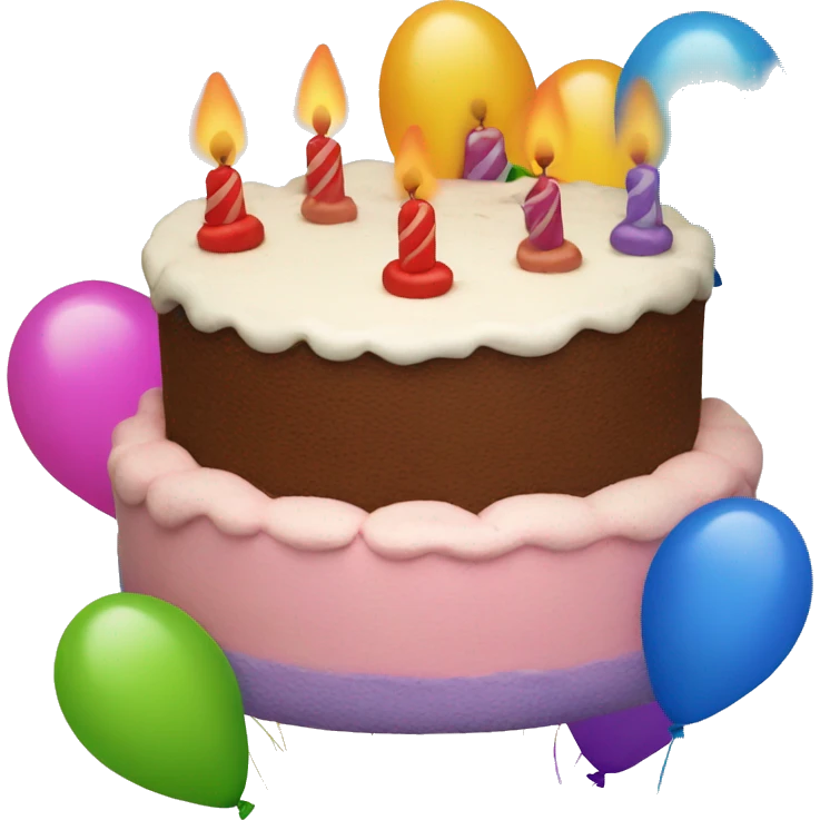 Birthday cake with balloons  emoji