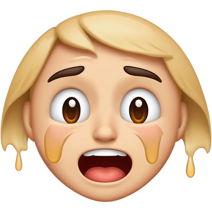 emoji with eyebrows and crying but laughing maniacally  emoji