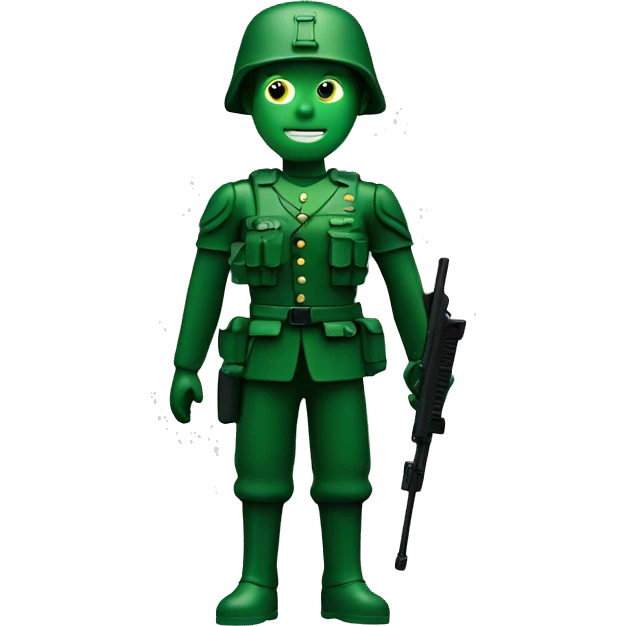 Green plastic soldier toy emoji