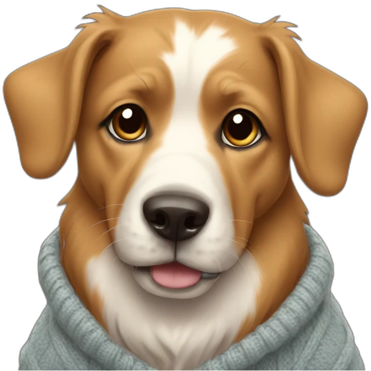 a dog in a big sweater emoji