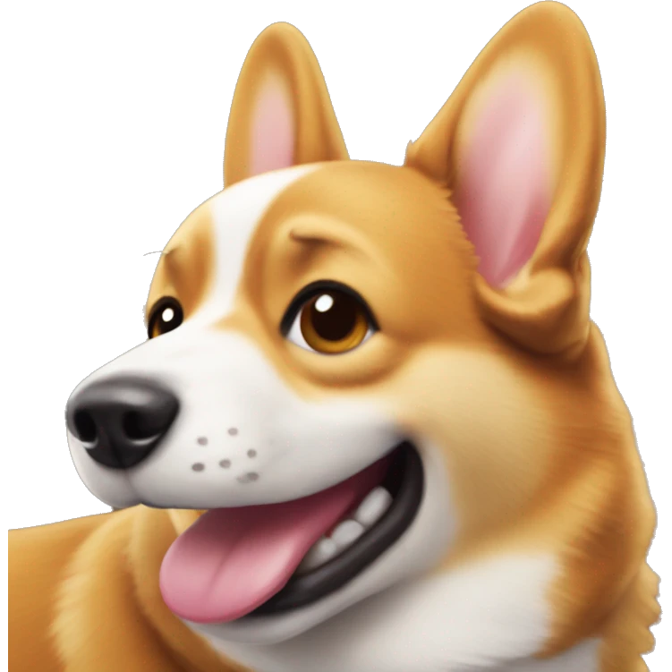 The corgi dog is smiling emoji