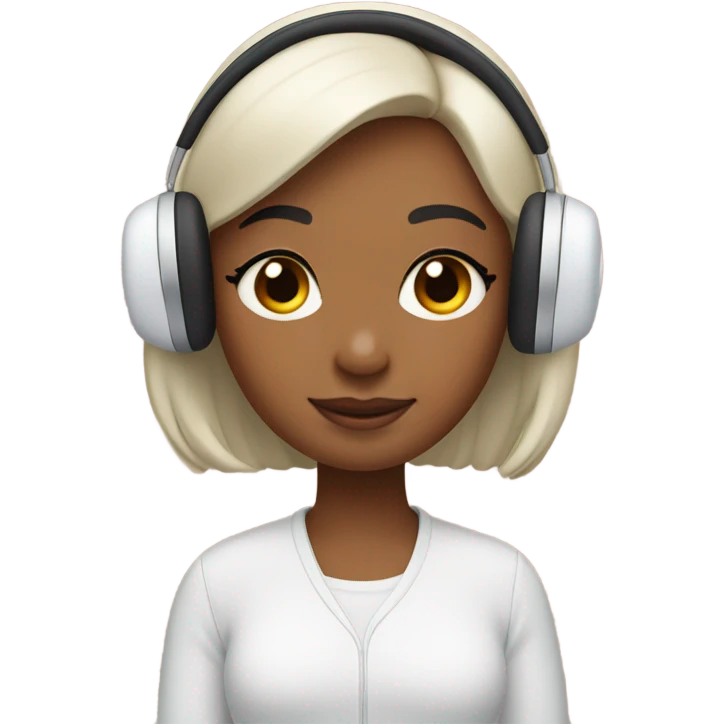 Pesceful girl wearing airpods max emoji