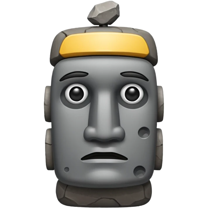 Un moai con una ceja levantada emoji