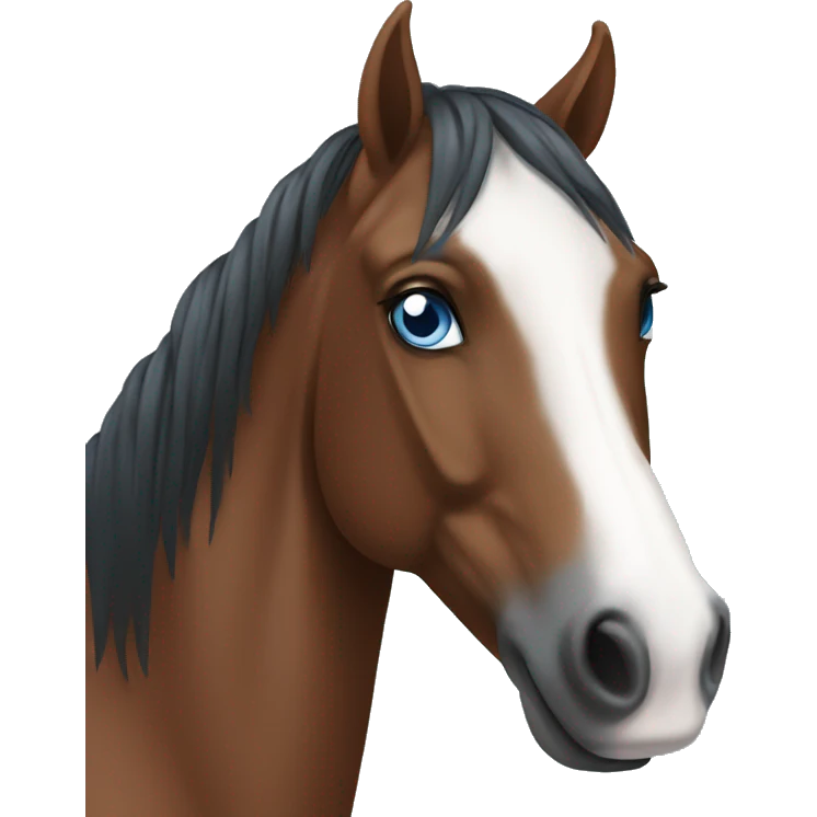 bay horse with white face and blue eyes emoji